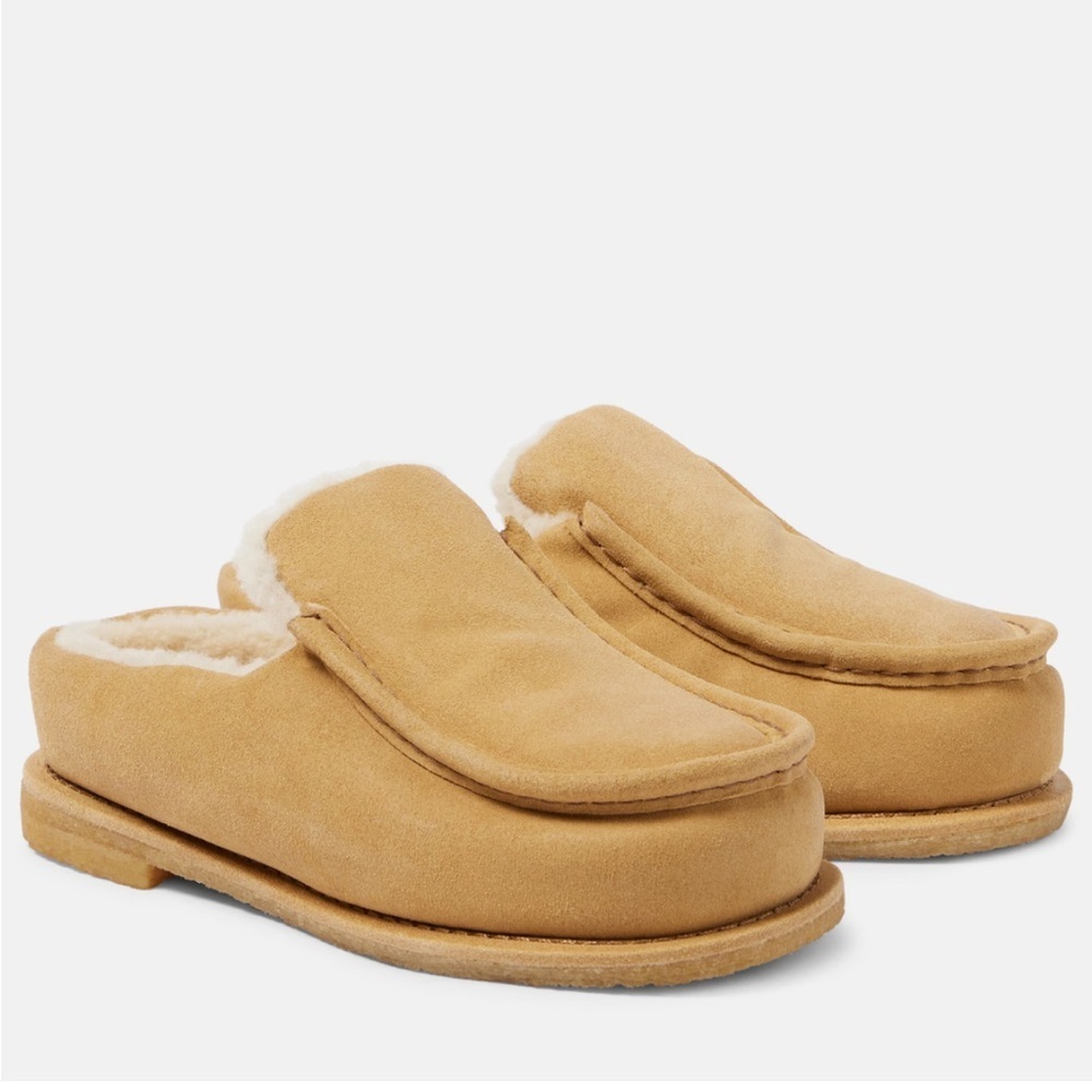JW ANDERSON Shearling-lined suede mules size 37
